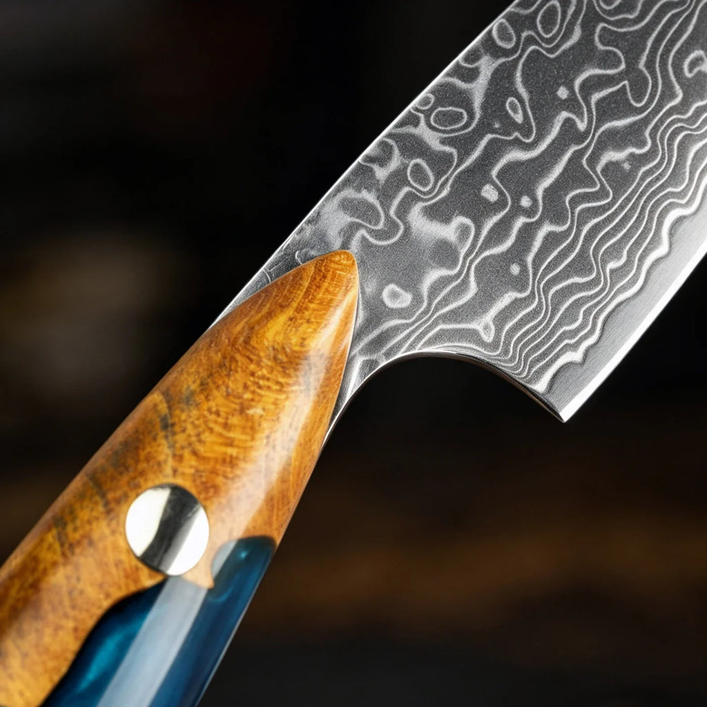 XITUO Damascus Steel Steak Knives Set 1–4 | Full Tang Handle