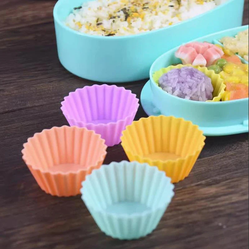 3-Pack Silicone Bento Divider Cups – Reusable Lunch Box Liners