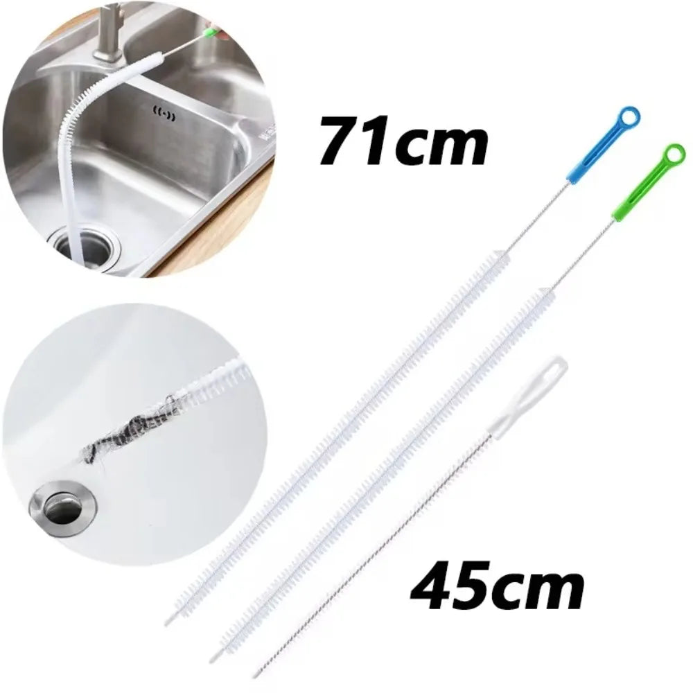 Household Cleaning Nylon Sewer Brush Flexible Metal Pipeline Tools