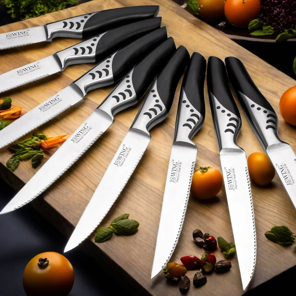 1.4116 German Steel Serrated Steak Knife – Sharp Polished Handle