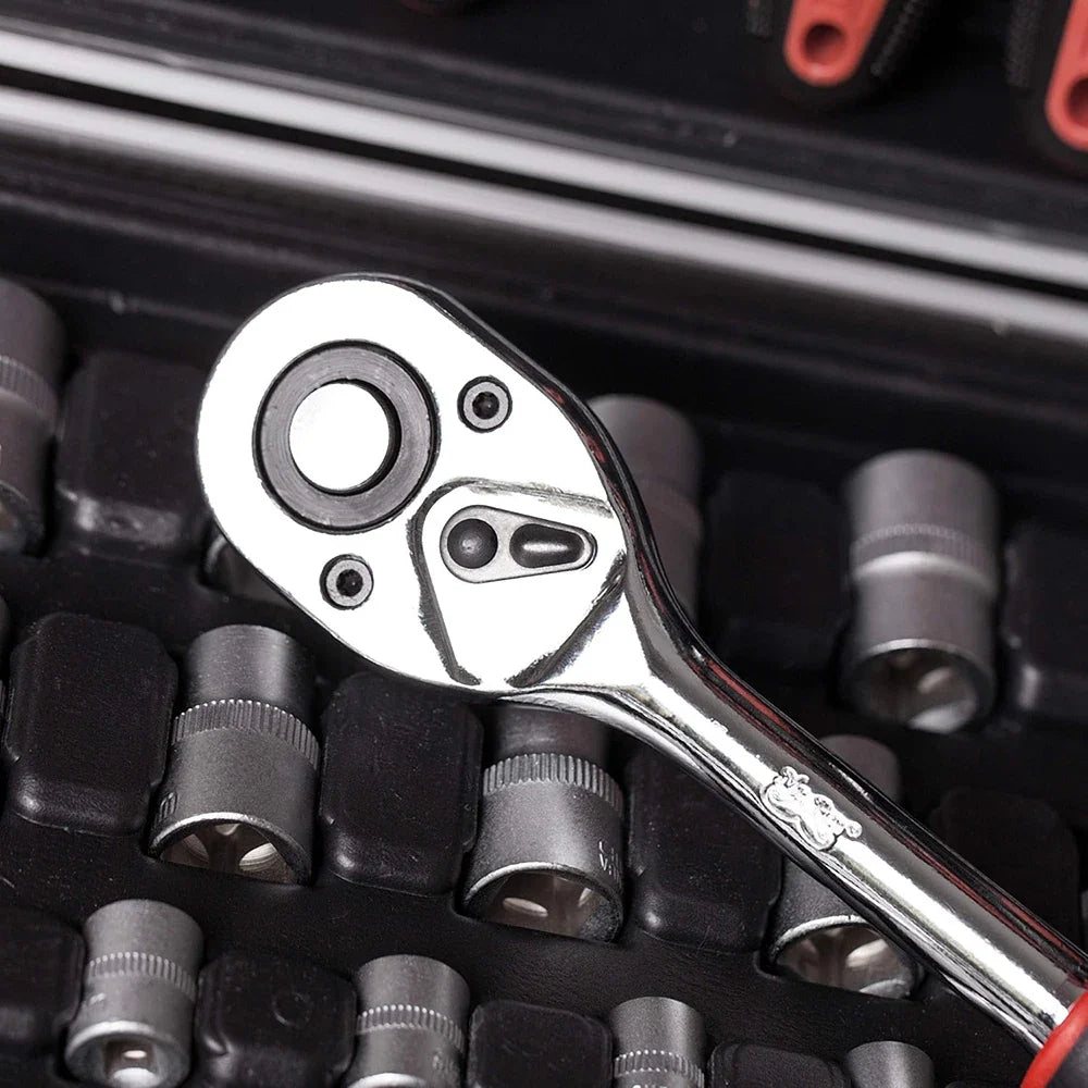 1/4 3/8 1/2" Drive Ratchet Wrench | 24-Tooth Cr-V Steel Tool