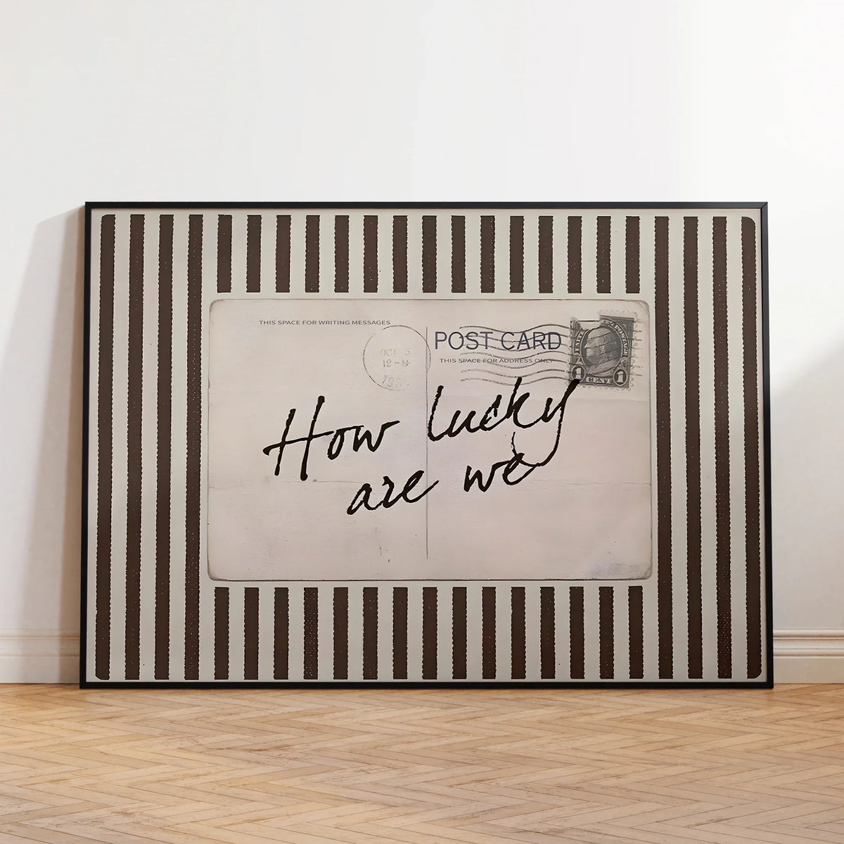 "How Lucky Are We" Vintage Postcard Canvas Wall Art Print