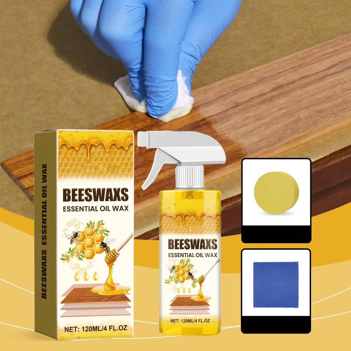 Beeswax Wood Polishing Spray 120ml | Furniture Scratch & Shine