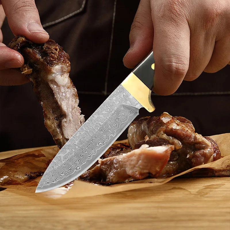 Damascus VG10 Steel Kitchen Knife – Wood Handle | InLeung