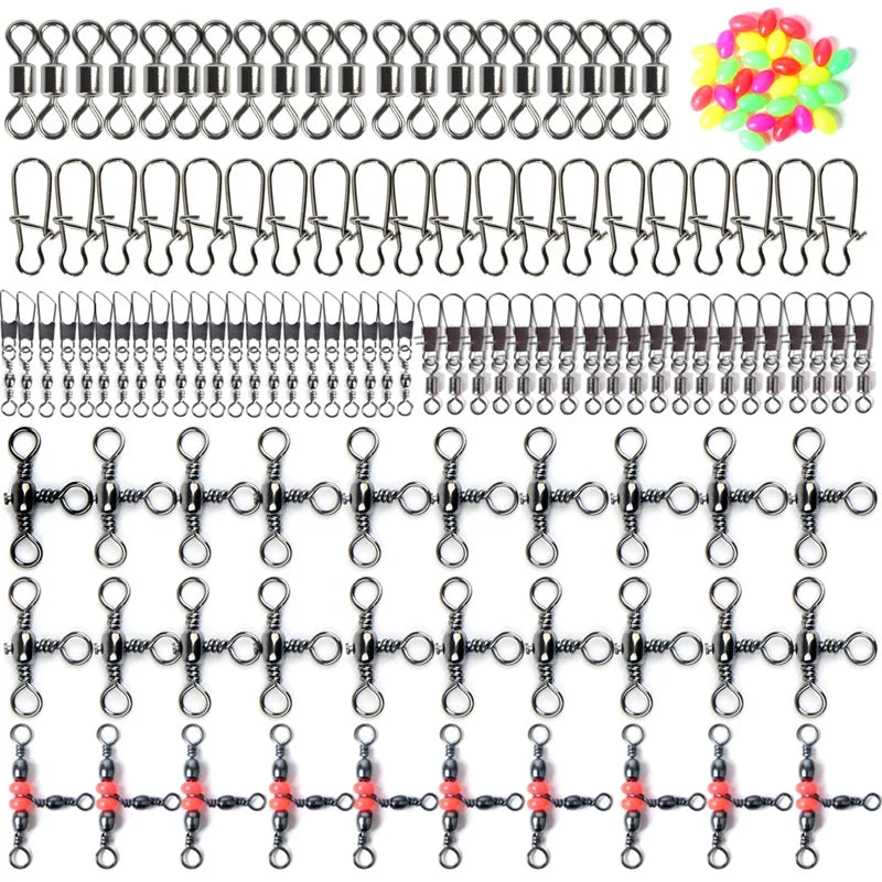 140-Piece Fishing Kit – Swivel Snaps, Clips & Connectors