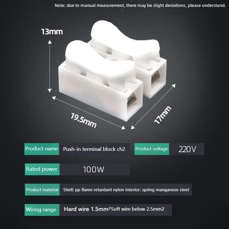 Spring Clamp Wire Connector Set – No-Screw Terminal Block 1P 2P