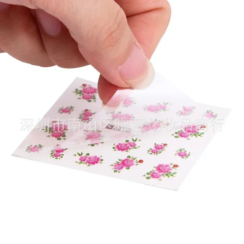 Flower & Geometric Nail Water Transfer Stickers Mixed Colors