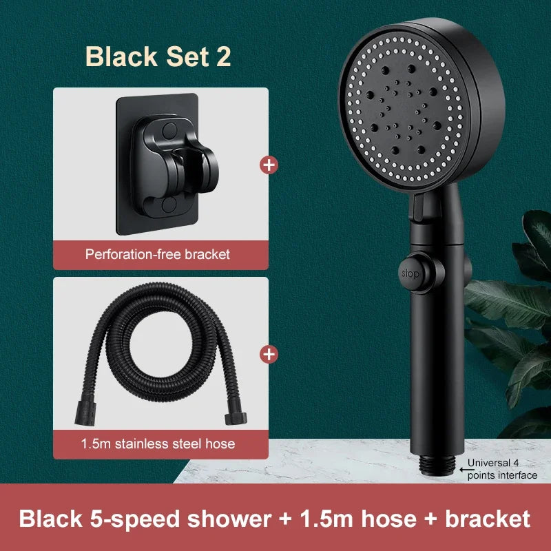 5-Mode High-Pressure Handheld Shower Head | Water-Saving