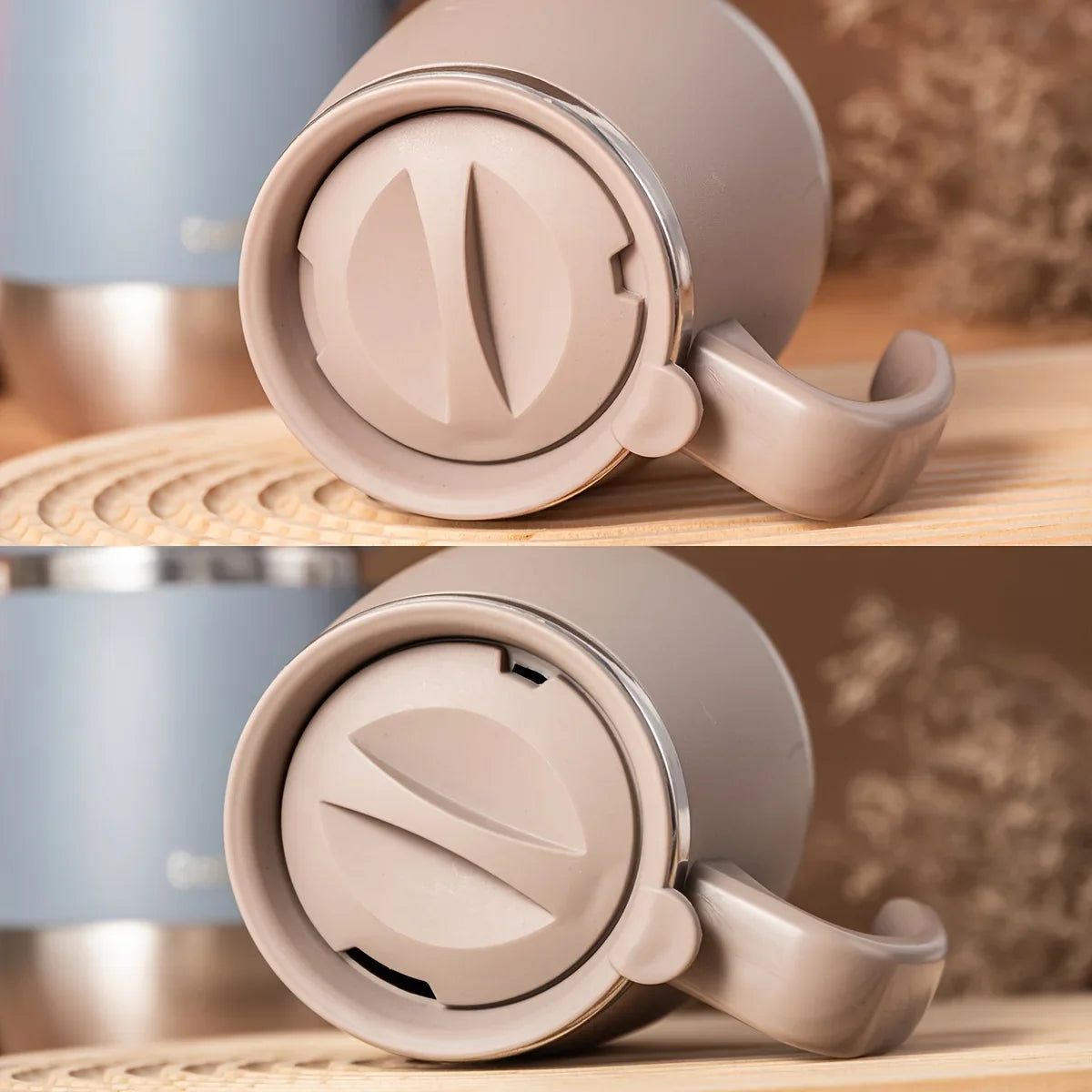 Stainless Steel Coffee Mug Lid Double Wall Insulated Travel Thermos