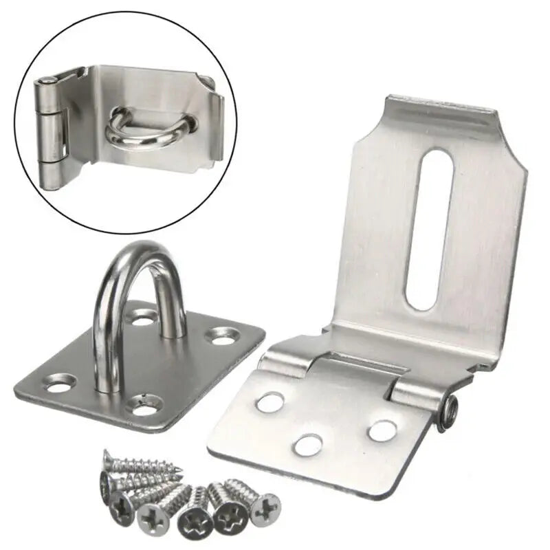 90 Degrees Door Lock Buckle Hasp Staple Gate Shed Latch Plate Clasp