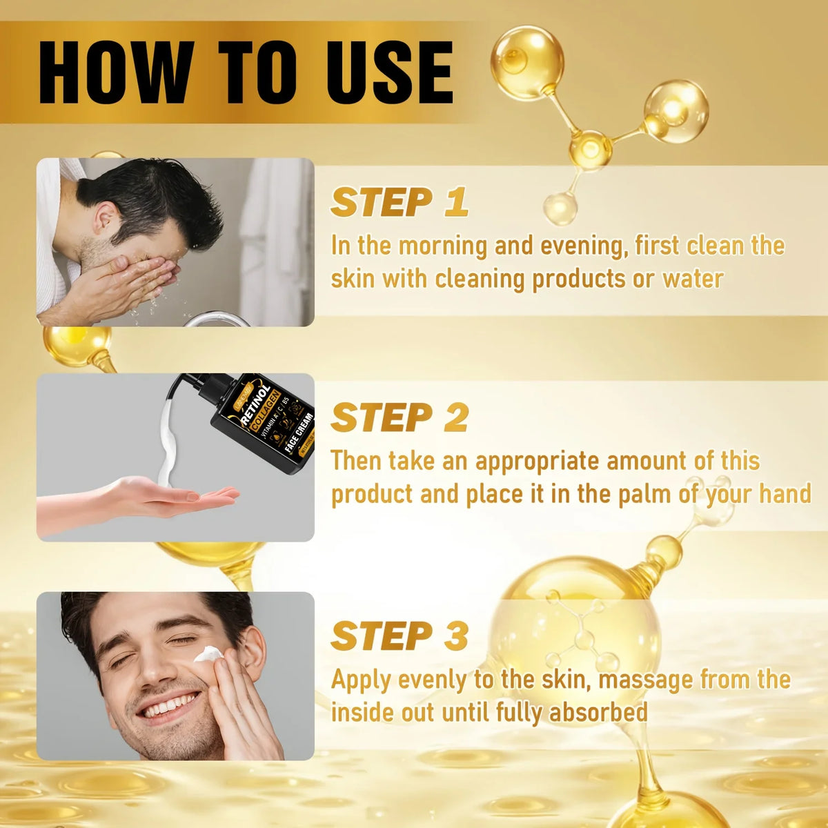 Men's Retinol Face Cream – Vitamin A & C, Hydrating & Firming
