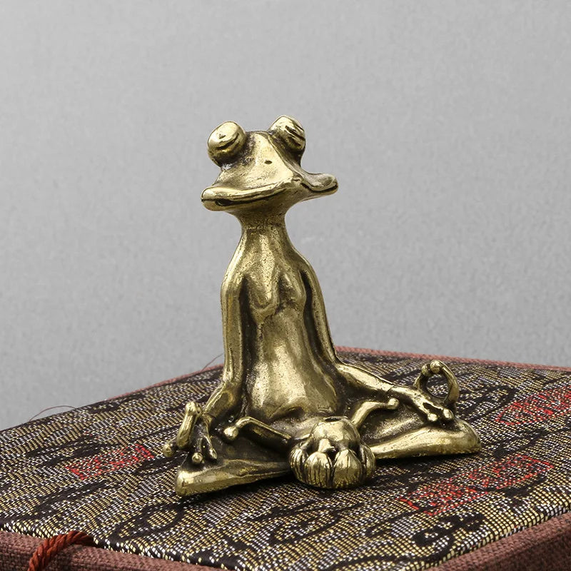 Zen Frog Bronze Statue – Incense Burner & Tea Pet Decor