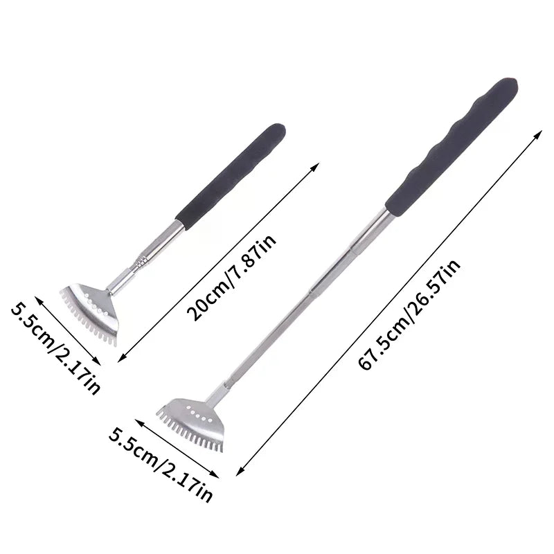 Extendable Back Scratcher – Telescopic Stainless Steel, 15 Rakes
