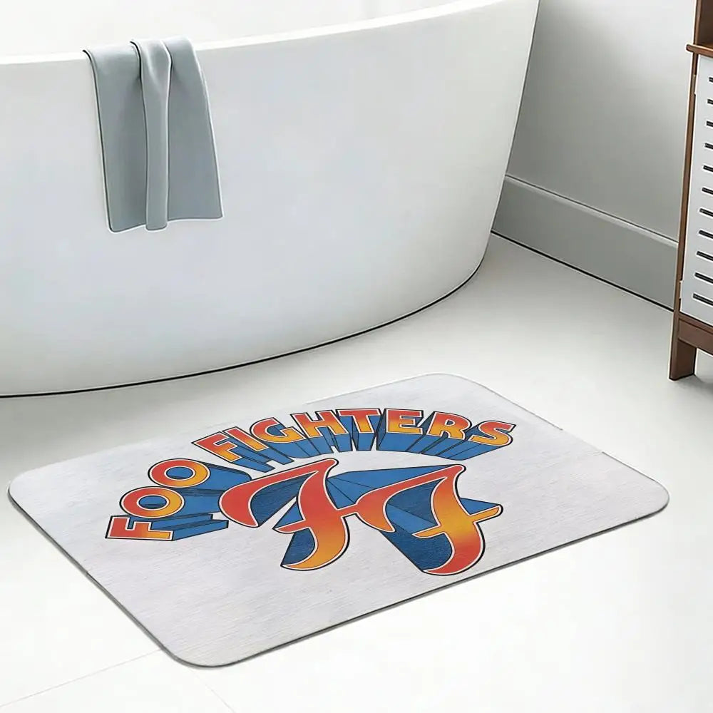 Diatomite Bath Mat – Quick Dry, Anti-Slip Rock Band Design