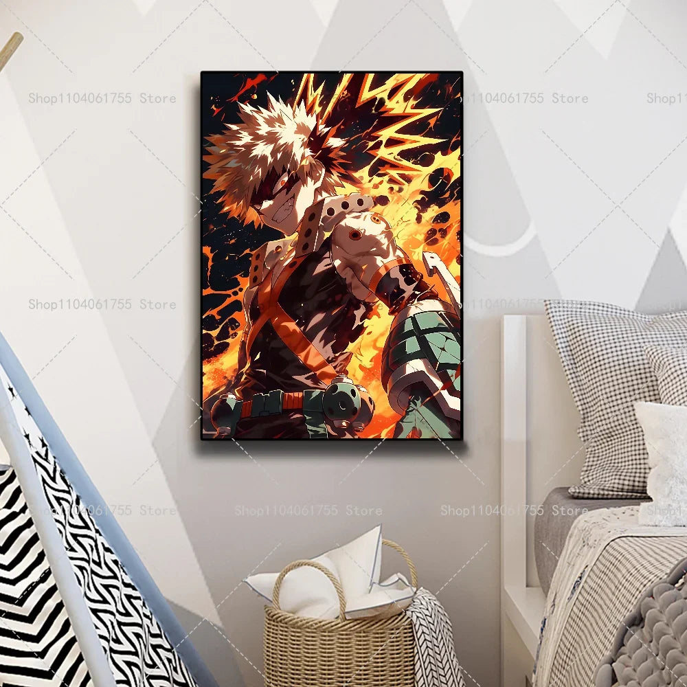 My Hero Academia Bakugo Anime Wall Poster Self-Adhesive Sticker