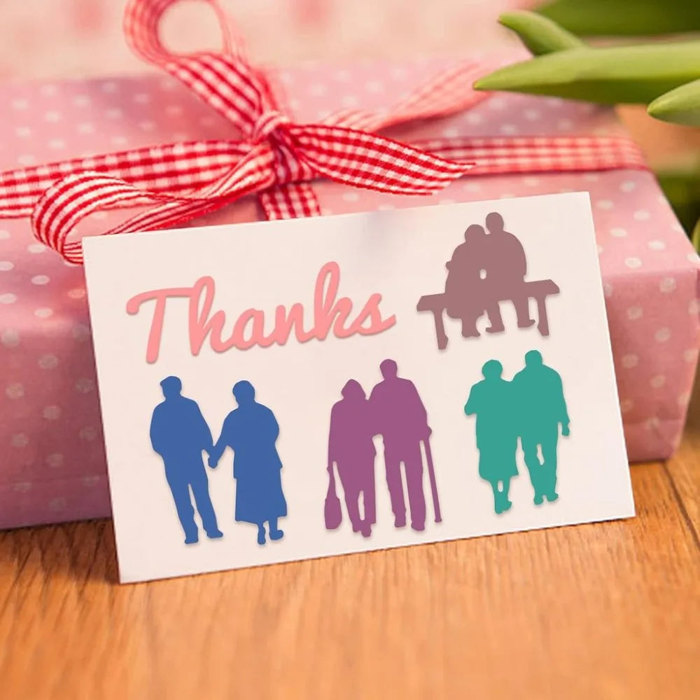 Couple Cutting Dies – Man & Woman Embossing Stencils for Cards