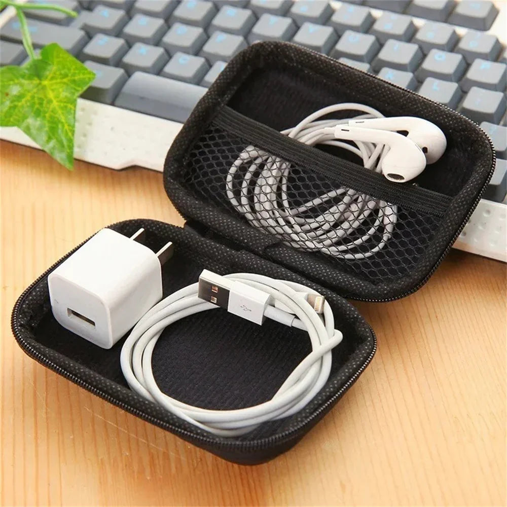 Portable EVA Zipper Bag for Cables, Charger & USB Travel Case