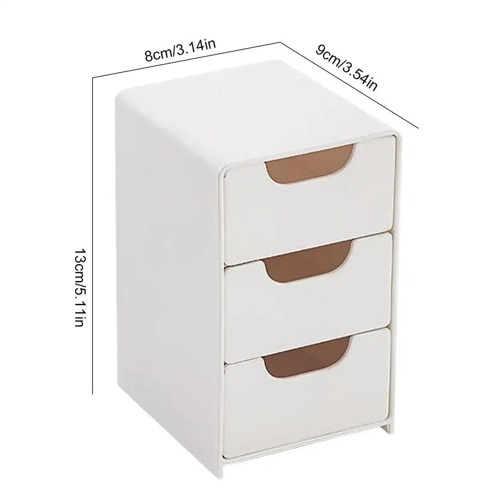 Tabletop Storage Organizer Large Capacity Drawer Portable 3 Layer Box