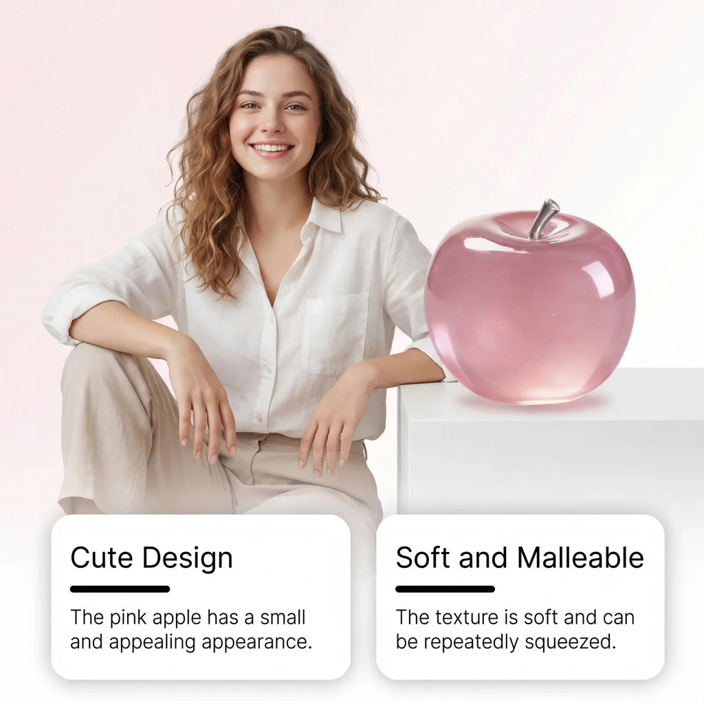 Squishy Pink Apple Fidget Sensory Squeeze Toy – Kids & Adults