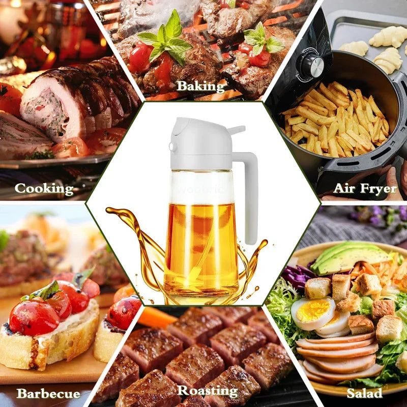 2-in-1 Oil Sprayer Bottle 500ml – Air Fryer, BBQ & Kitchen