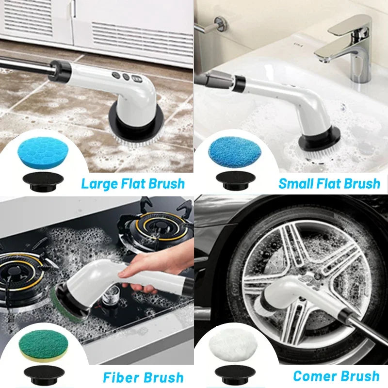 Electric Spin Scrubber – Cordless Cleaner with 7 Brush Heads