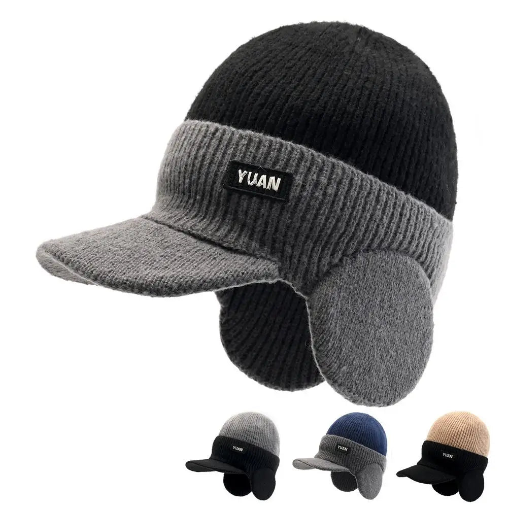 Winter Thermal Knit Baseball Cap with Ear Flaps | Windproof