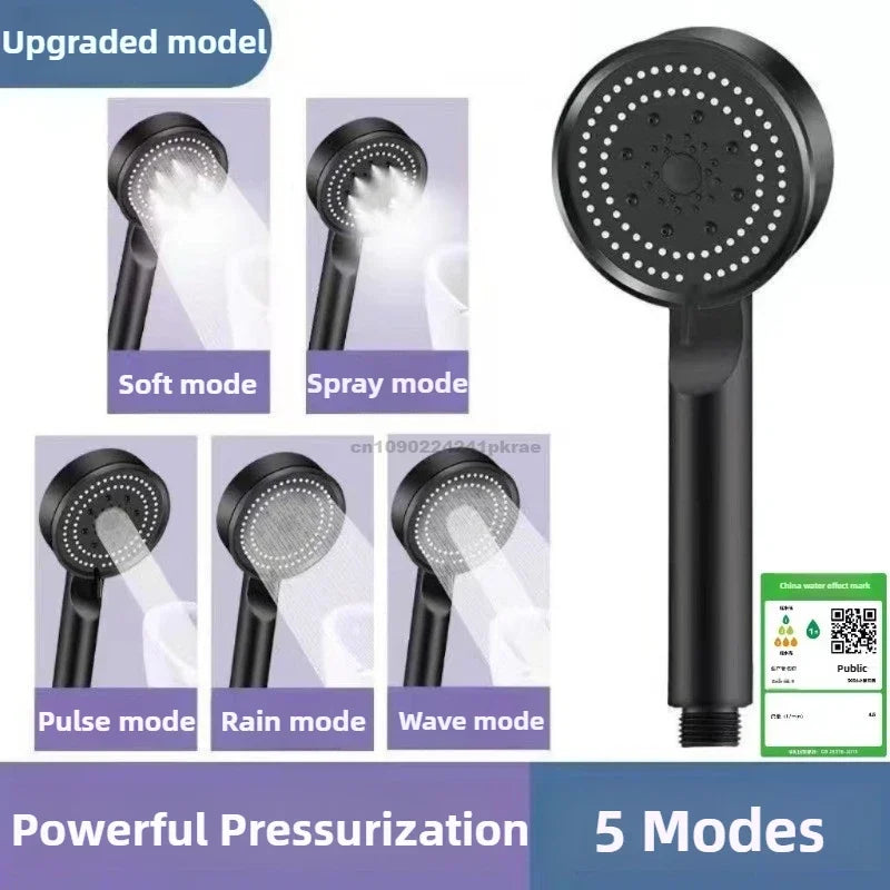 High Pressure Handheld Shower Head – 3 Modes, Water Saving