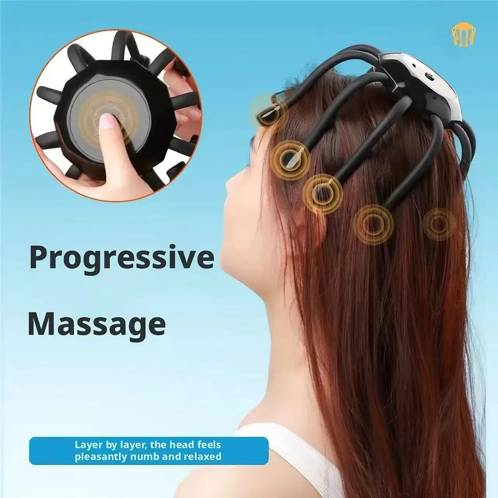 Octopus Head Massager | 360° Scalp Vibration Device