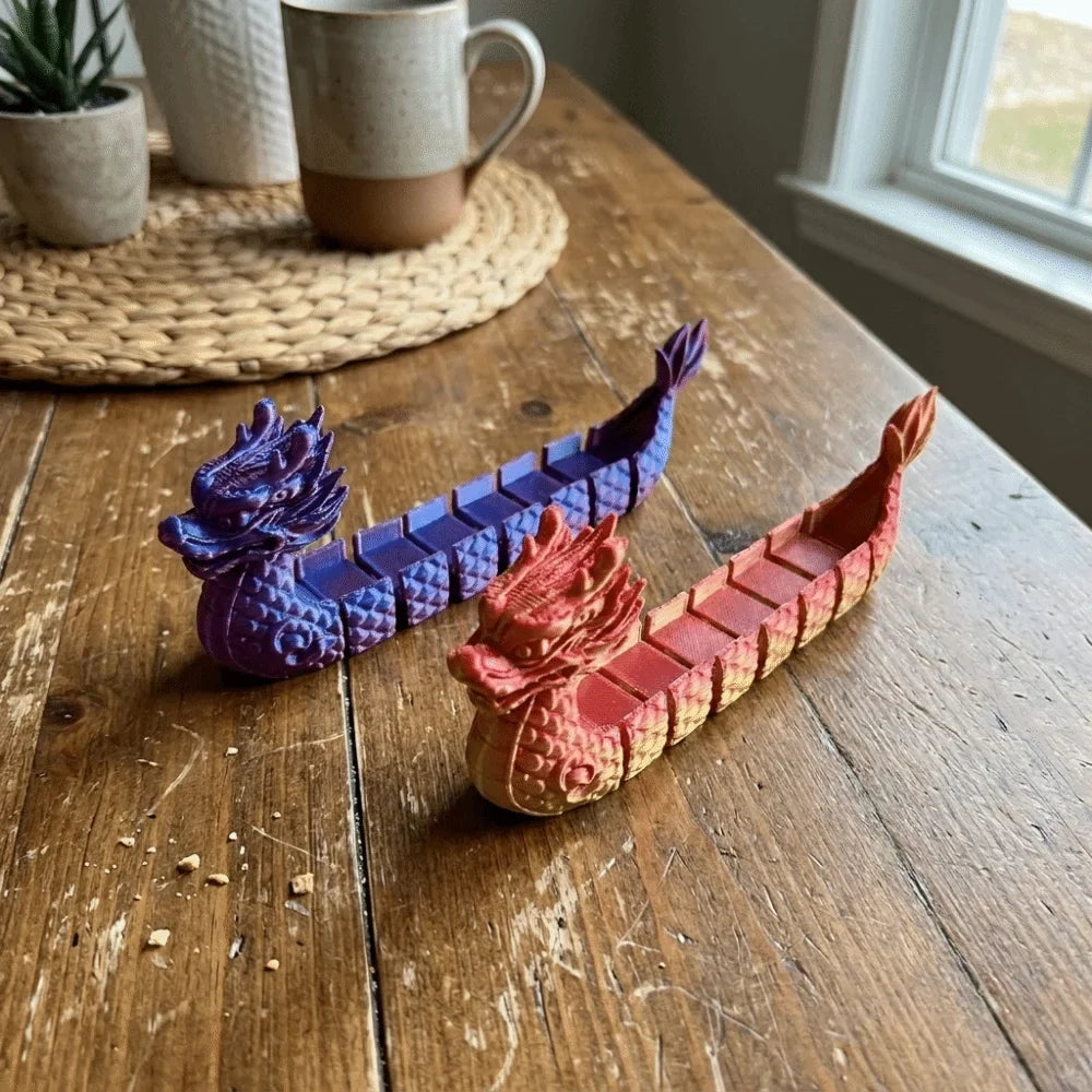 3D Printed Articulated Chinese Dragon Figurine & Key Holder