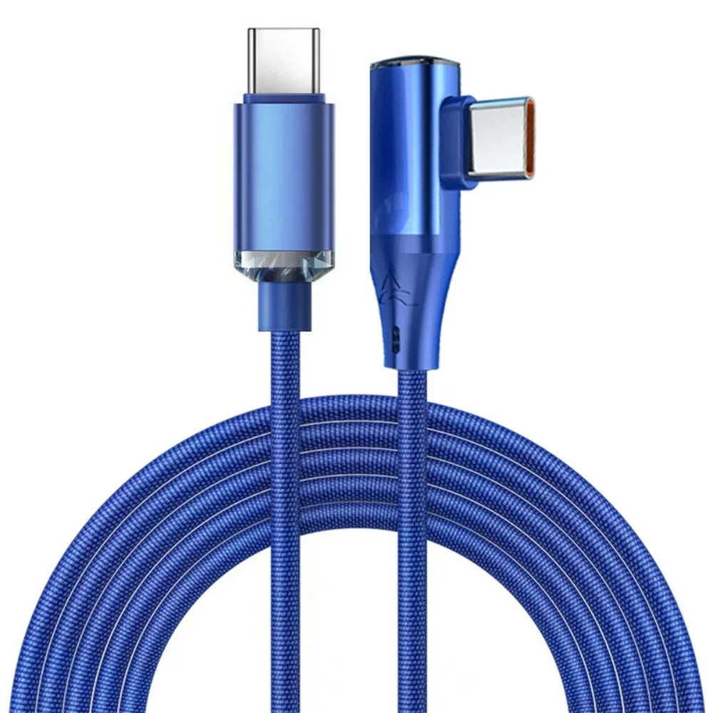 120W USB-C 90° Elbow Fast Charging Cable | iPhone Samsung