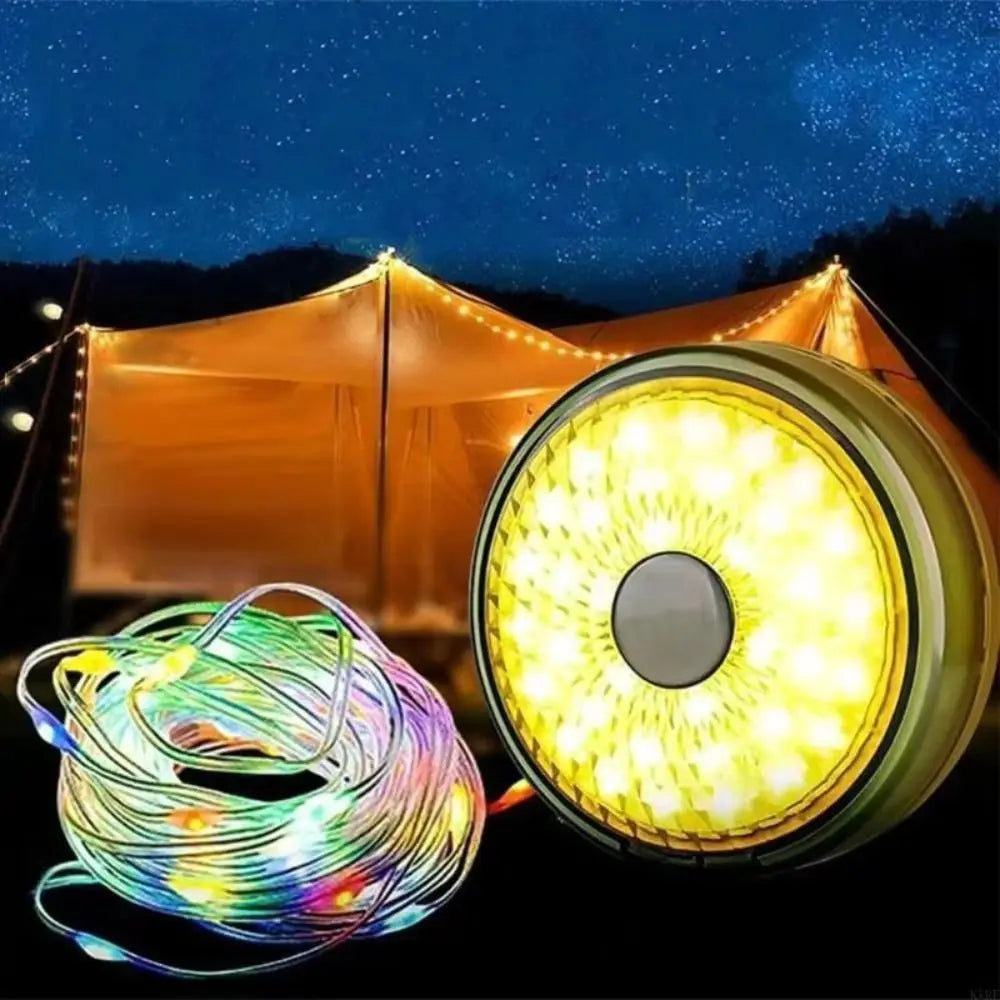 USB Rechargeable LED Camping String Lights – 8m Portable