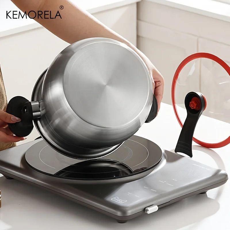 KEMORELA 22cm Stainless Steel Stockpot with Glass Lid