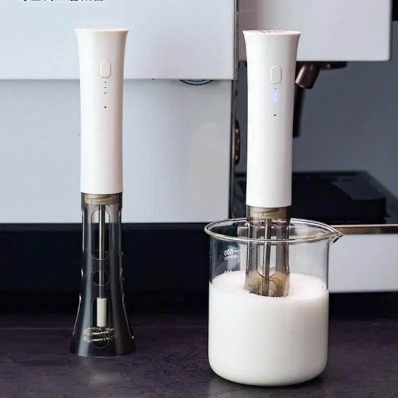 Wireless Electric Milk Frother – 3-Speed Rechargeable 2-in-1 Whisk