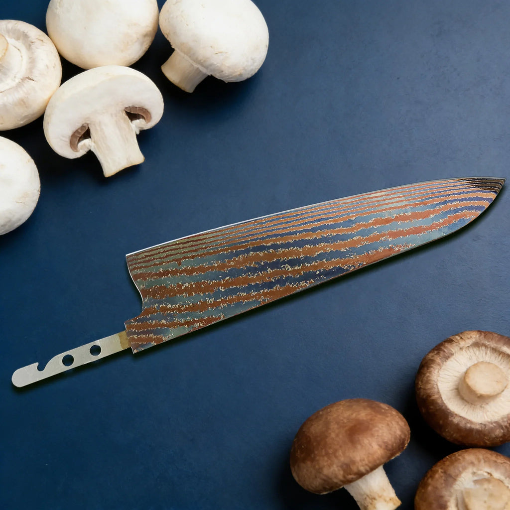 Hand Forged Damascus Timascus Chef Knife Blank Blade – DIY