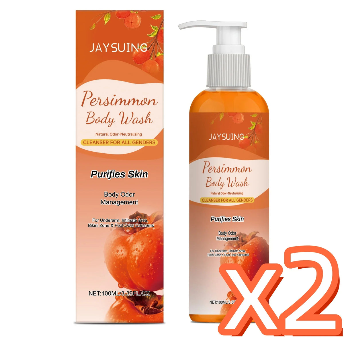 Persimmon Shower Gel – Exfoliating & Deodorizing Body Wash 100ml