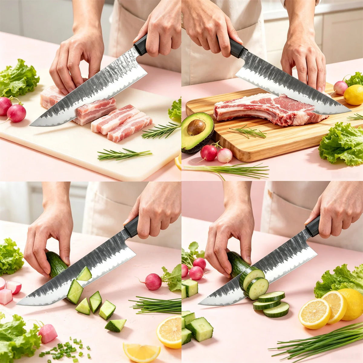 Japanese Hand-Forged Sushi Chef Knife – 21cm Clad Steel