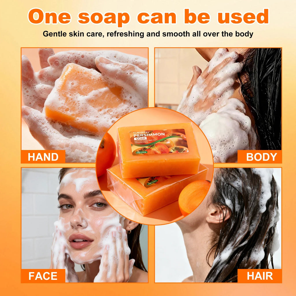 Handmade Persimmon Extract Soap – Brightening & Hydrating Bar
