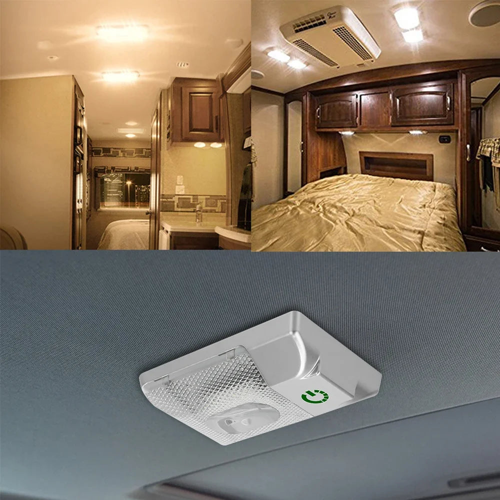 12V LED Dome Light for RV & Camper | Touch Dimmer Ceiling Lamp