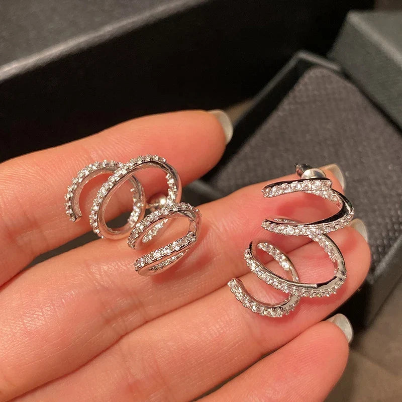 Huitan Twisted Geometric Drop Earrings – CZ Fashion Jewelry