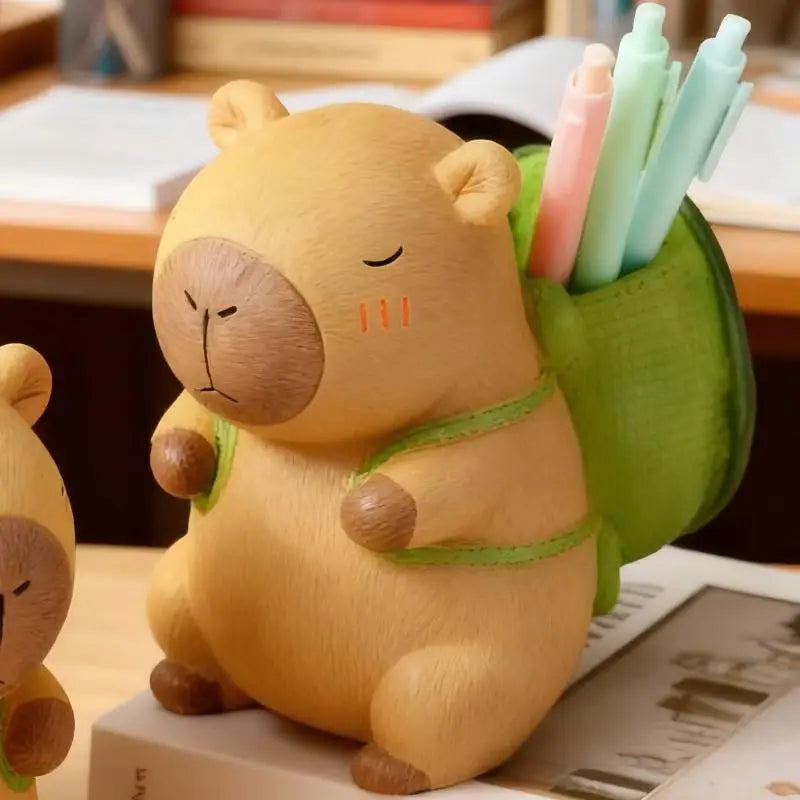 Cute Capybara Pen & Makeup Brush Holder | Desk Organizer