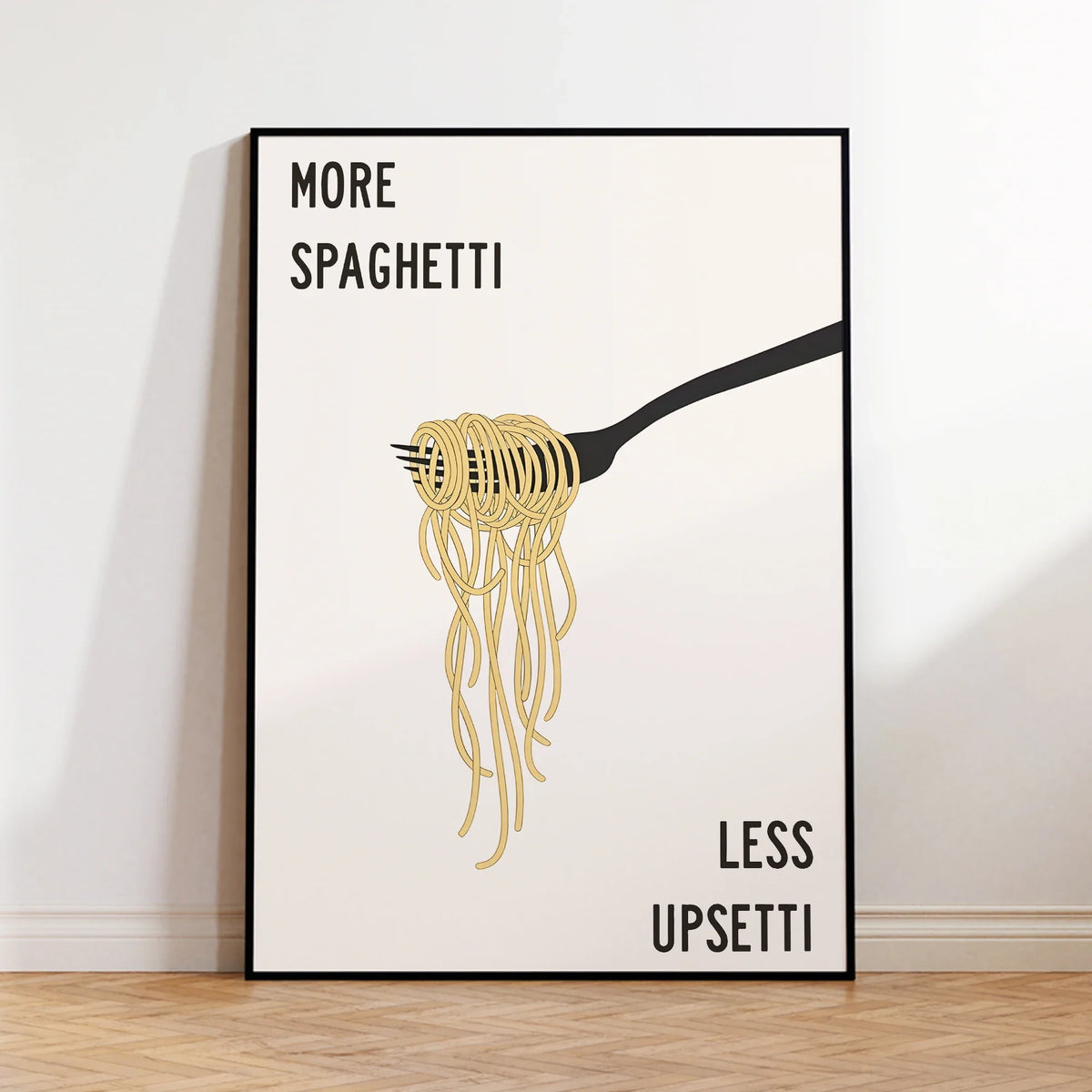 More Spaghetti Less Upsetti Funny Kitchen Canvas Wall Art
