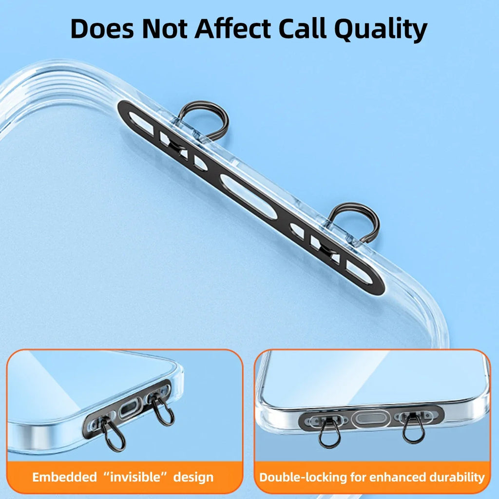 Stainless Steel Phone Lanyard Patch Clip | Metal Gasket Connector
