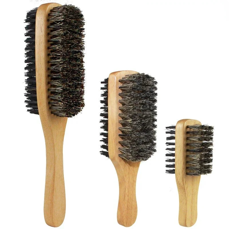 Men's Boar Bristle Hair & Beard Brush | Natural Wood Handle