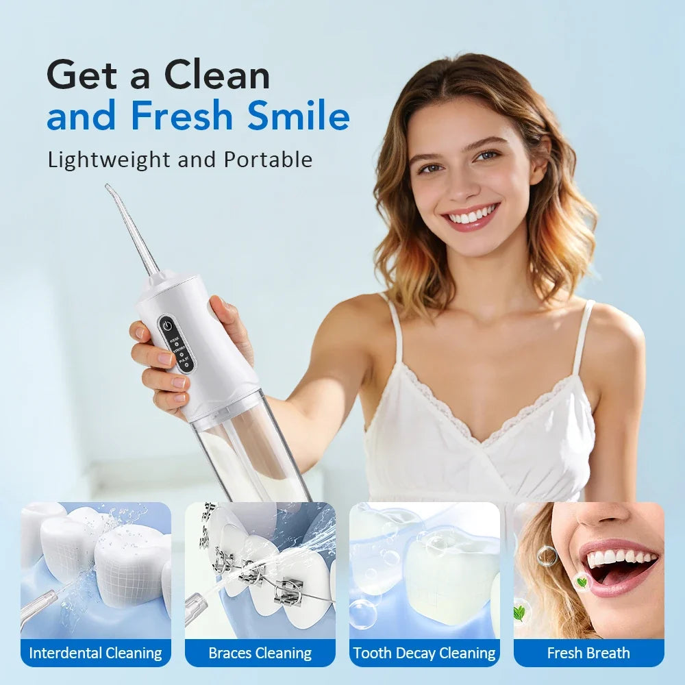 Portable Water Flosser – 3 Modes, 220ml Tank, Rechargeable