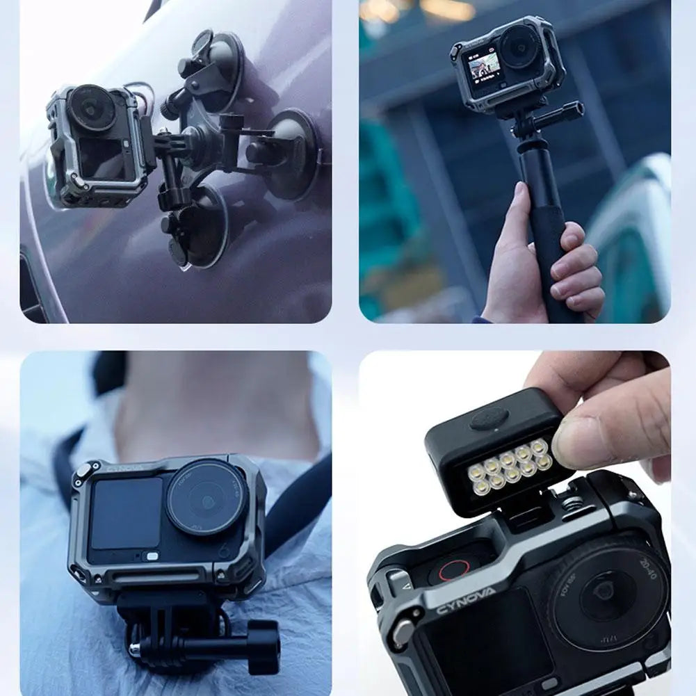 DJI Osmo Action 6 Metal Cage – Aluminum Expansion Mount Frame