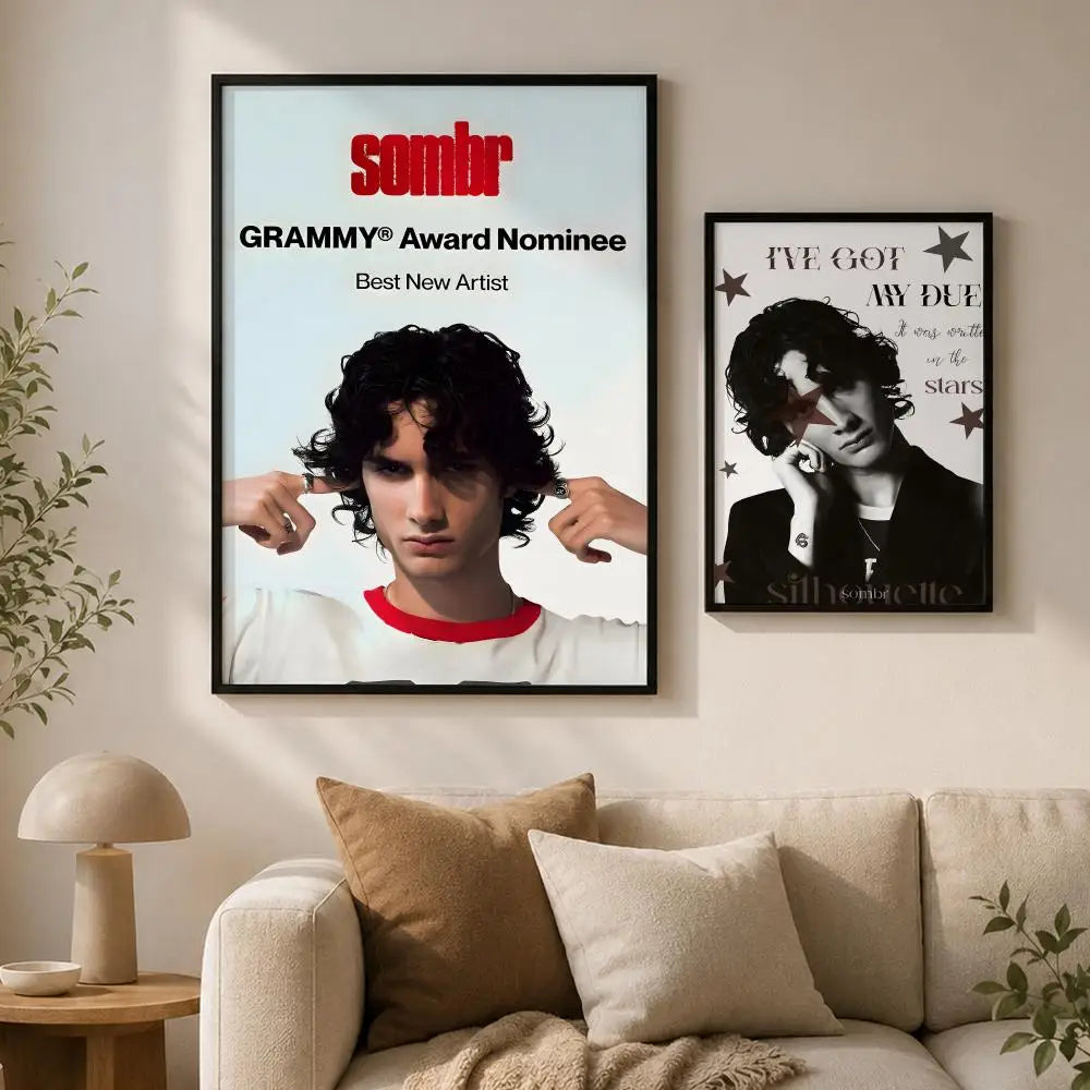 Singer Sombr Waterproof PVC Peel-and-Stick HD Wall Art Poster