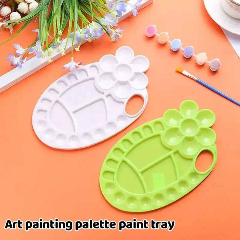 Clover Shaped Paint Mixing Palette – Multi-Grid Artist Palette