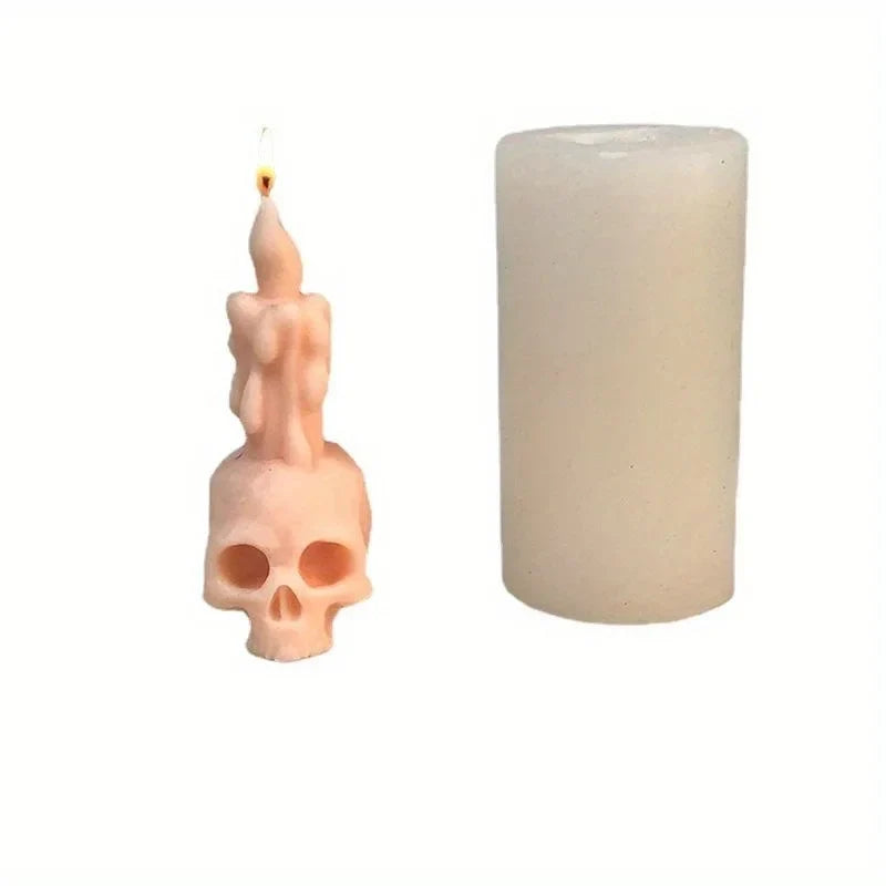 3D Skull Silicone Candle Mold – Halloween DIY Skeleton Mould