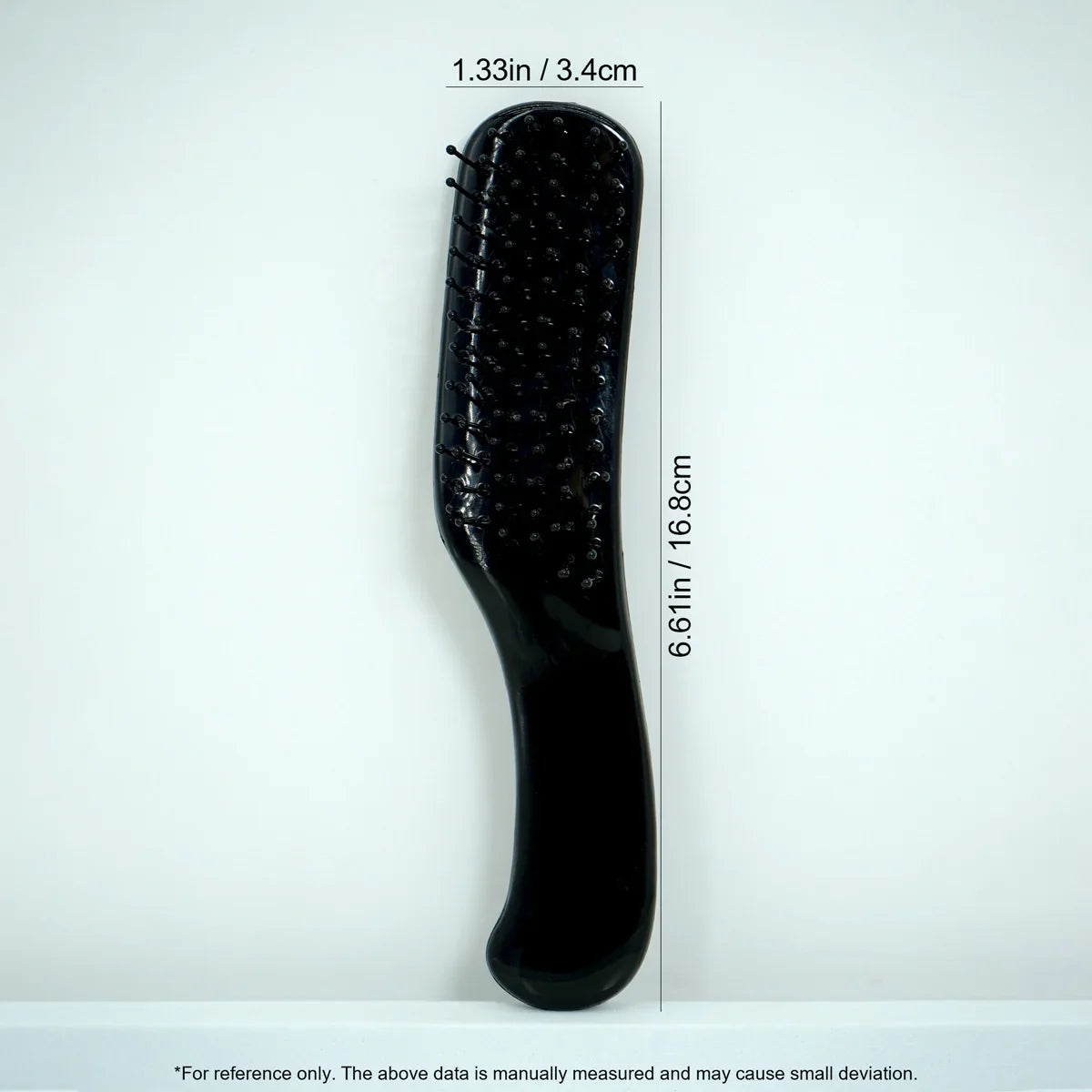 Compact Black Paddle Hair Brush – Ergonomic Soft Bristle Brush