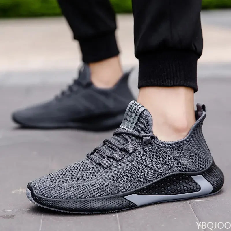 YBQJOO Men's Breathable Mesh Casual Sneakers | Lightweight Flat